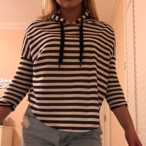 Striped Cropped Sweatshirt